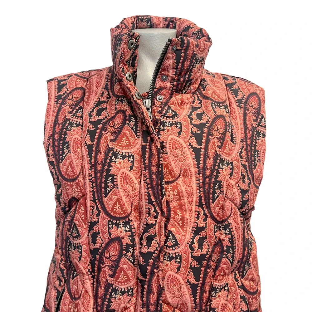 NEW FREE PEOPLE FLORA PAISLEY PUFFER VEST JACKET COAT SZ XS - Picture 11 of 12